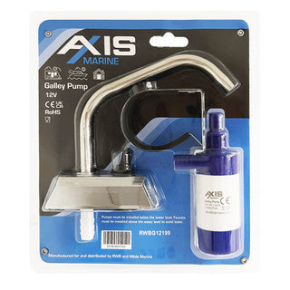 AXIS MARINE GALLEY PUMP AND FAUCET KIT 12V 100GPH